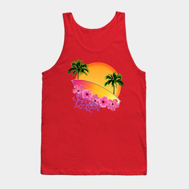 Surfer Girl Tank Top by macdonaldcreativestudios